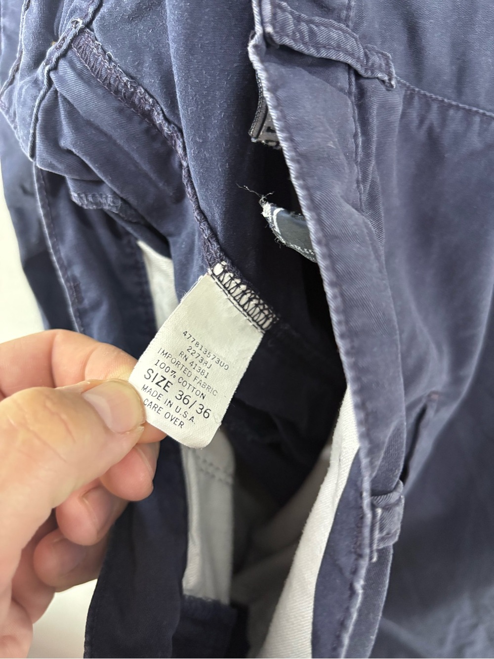 Vtg Polo Ralph Lauren Made USA ‘90 Chinos Navy Size 36/30 Retro Classic - Picture 4 of 10